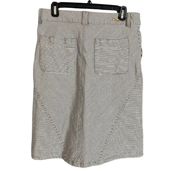 Pilcro & the Letterpress Navy Hickory Striped A-Line Denim Skirt Size 28 - Picture 3 of 9